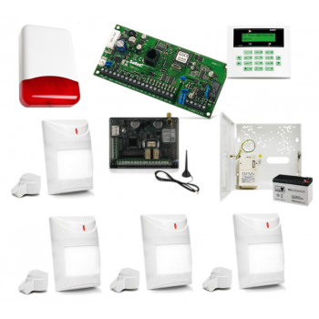 SYSTEM ALARMOWY SATEL CA-5 KPL LCD + 4x AQUA PLUS + TI700 + GPRS-A